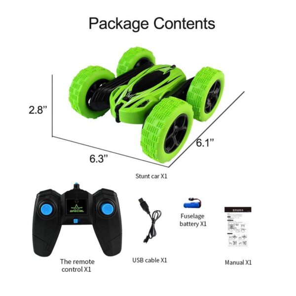 360 Degree Rotating Double Sided RC Stunt Car miaraka amin'ny Kilalao 1 24 Modelling ho an'ny ankizy 2