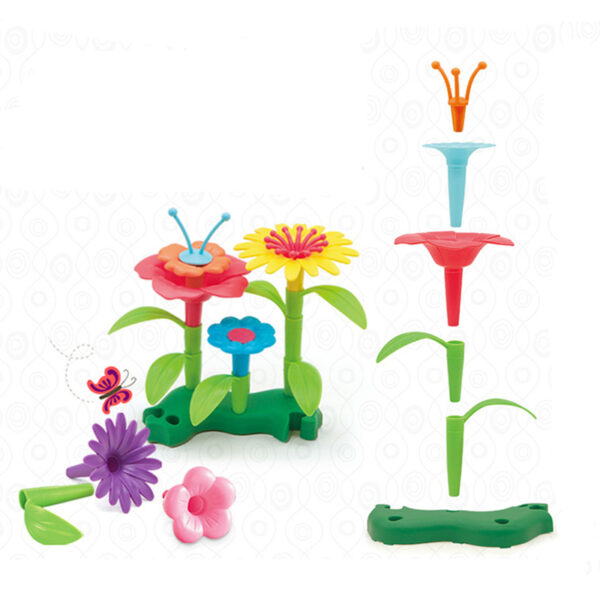 46pcs usete Dream Garden Series Amantombazana Iintyatyambo Ukudibanisa iibhloko iiToys zeNdibano yeMfundo iibhloko Creative DIY Izitena 4