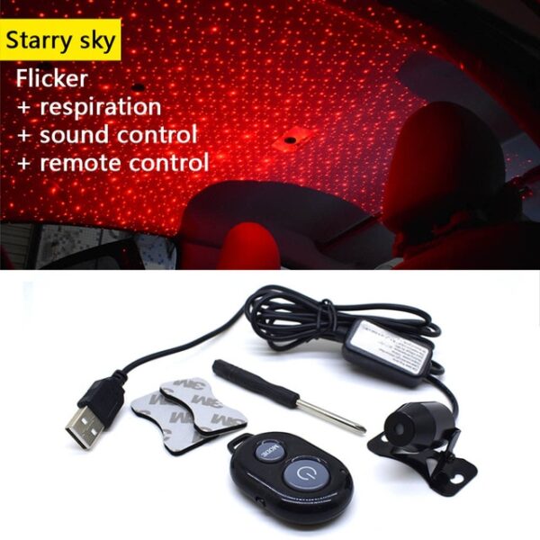 CNSUNNYLIGHT USB LED Car Atmosphere Ambient Star Light DJ RGB Маляўнічая музыка Гукавая лямпа Калядны інтэр'ер 2.jpg 640x640 2