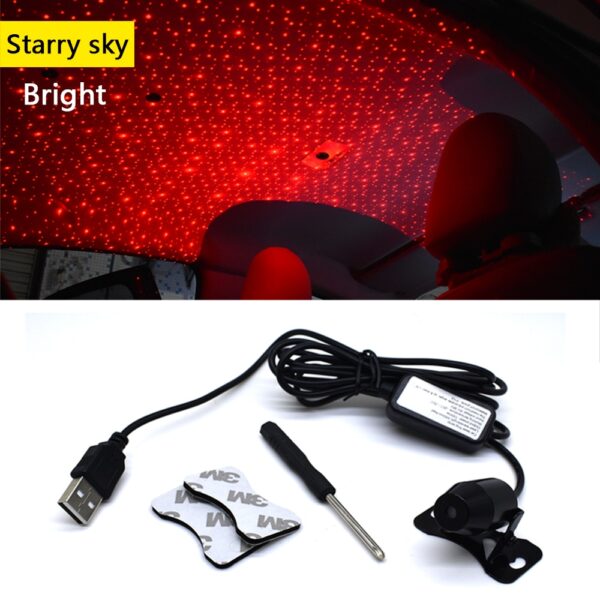 CNSUNNYLIGHT USB LED Car Atmosphere Ambient Star Light DJ RGB Colorful Music Sound Lamp Christmas Interior 5