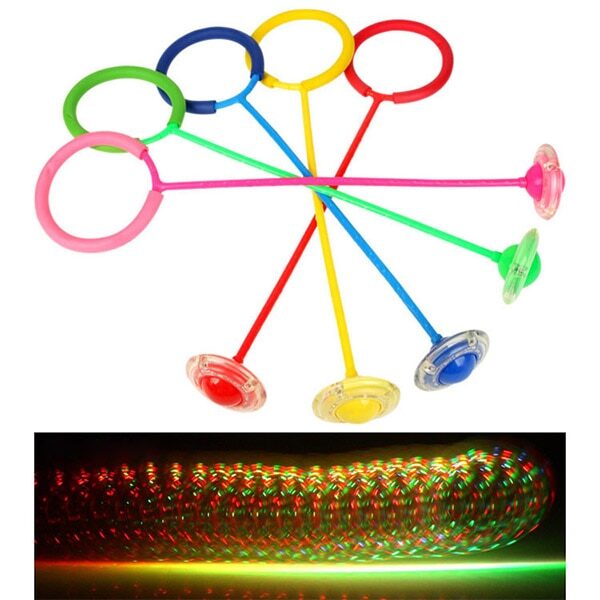 Children LED Flashing Jumping Rope Ball Colorful Ankle Skip Jump Ropes Sports Swing Ball Toys Fun 5