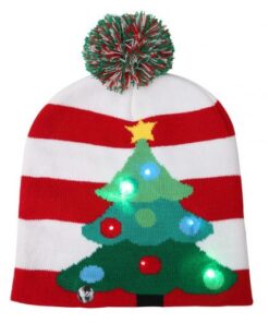 Christmas Hat with Light Soft Warm Christmas Tree Snowflake Gingerbread Man Print Christmas Hats Beanie Knitted 3.jpg 640x640 3