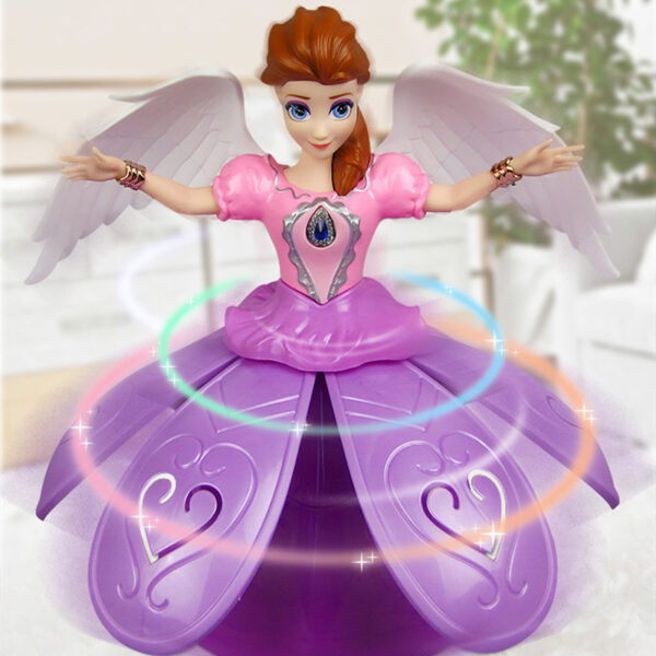 Electric Dancing Princess Doll Toys Elsa Anna Doll with Wings Action Figure Rotating Projection Light Music 4