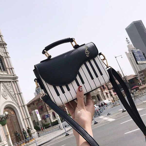 FGGS 3 color Leather Shoulder Bags For Women Messenger Bags Fashion Hit Color Piano Printing Handbag 1