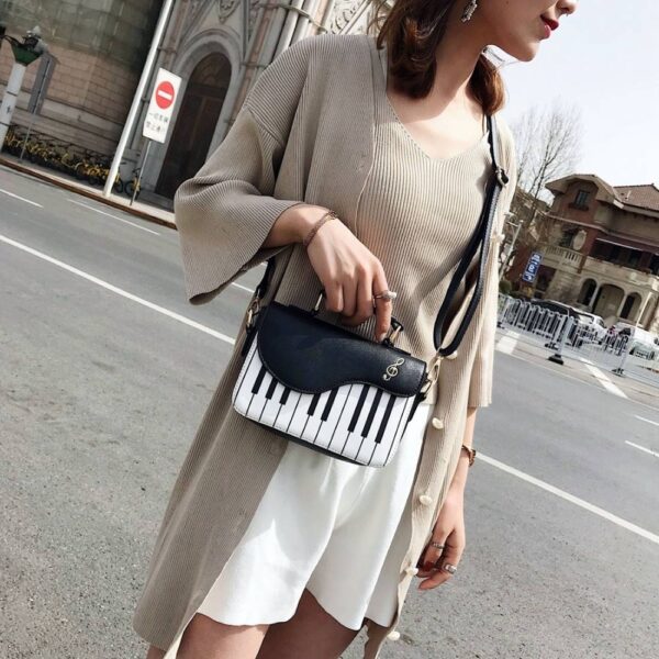 FGGS 3 color Leather Shoulder Bags For Women Messenger Bags Fashion Hit Color Piano Printing Handbag 4