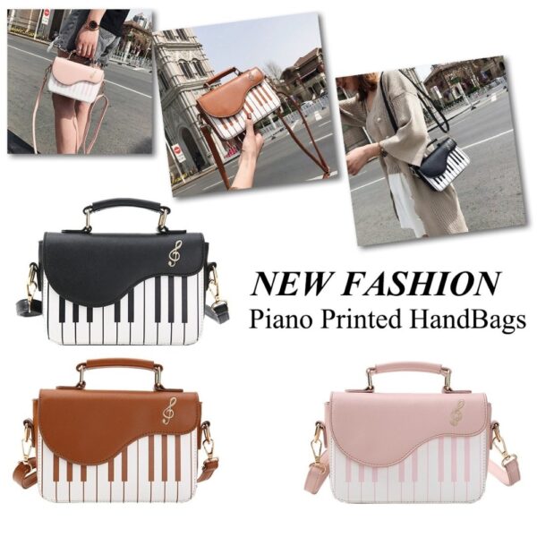 FGGS 3 color Leather Shoulder Bags For Women Messenger Bags Fashion Hit Color Piano Printing Handbag 5