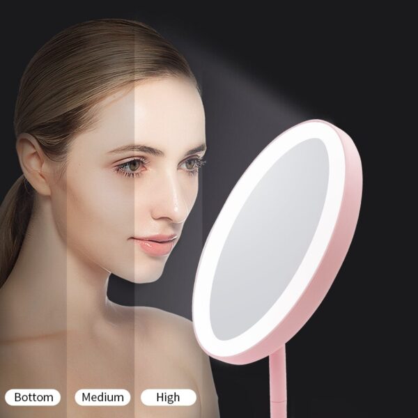 Igwe etemeete LED nwere LED Light Vanity Mirror Portable Desktop Mirror Dormitory Rechargeable Mirors VIP dropshipping 3
