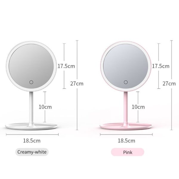 Igwe etemeete LED nwere LED Light Vanity Mirror Portable Desktop Mirror Dormitory Rechargeable Mirors VIP dropshipping 5