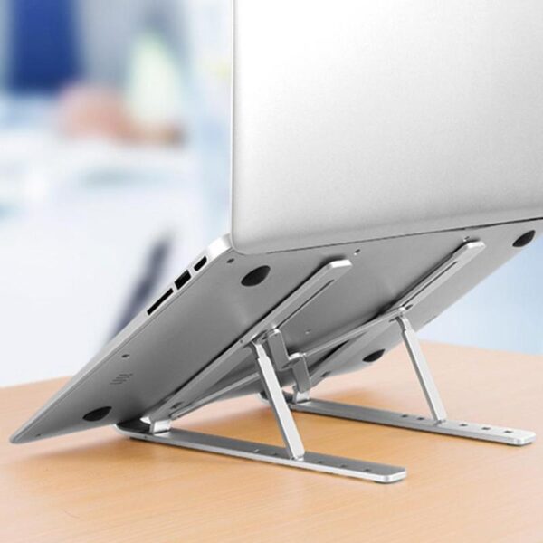 Laptop Stand Portable 6 Heights Adjustable Aluminum Desktop Ventilated Cooling Holder Folding Ultra para sa Macbook Up 1