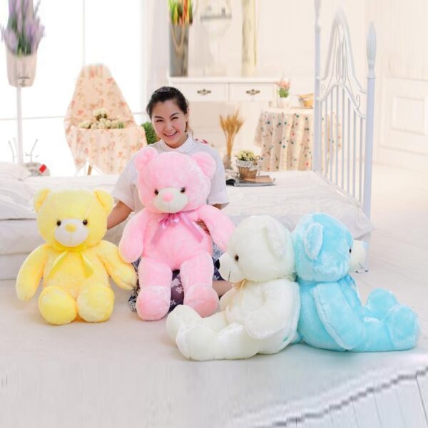 Luminous 30 50 80cm Creative Light Up LED Teddy Bear Stuffed Animal Plush Toy Colorful Glowing 1
