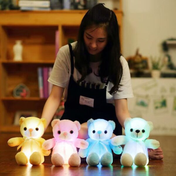 Luminous 30 50 80cm Creative Light Up LED Teddy Bear Stuffed Animal Plush Toy Colorful Glowing 4