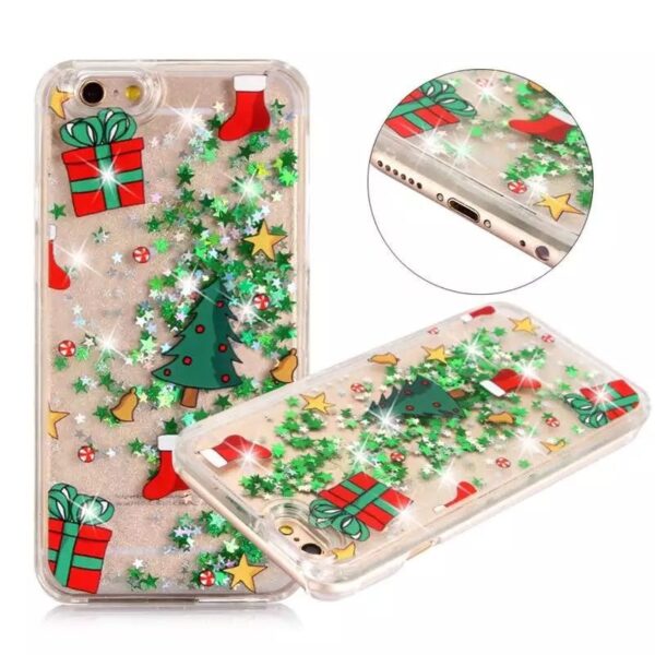 Luxury Glitter Stars Quicksand Phone Case For iPhone 7 6 6S Plus 7Plus Lovely Christmas Tree 2