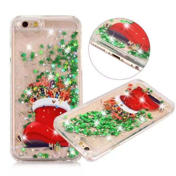 Luxury Glitter Stars Quicksand Phone Case For iPhone 7 6 6S Plus 7Plus Lovely Christmas Tree 4