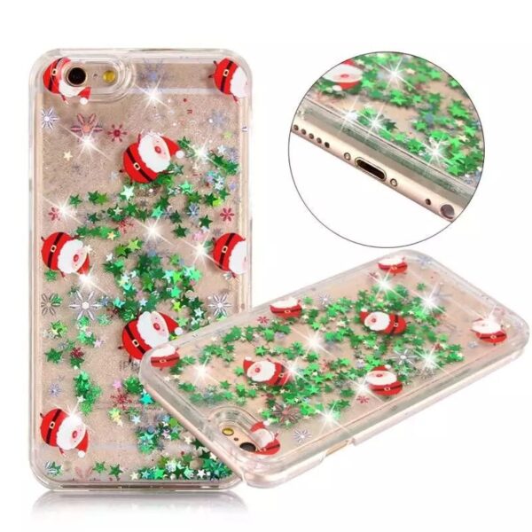 Luxury Glitter Stars Quicksand Phone Case For iPhone 7 6 6S Plus 7Plus Lovely Christmas Tree 5