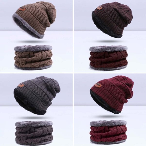 MLTBB Men s Hat Scarf Set Winter Knitting Beanies Skullies Scarves For Men Winter Sets Male 9