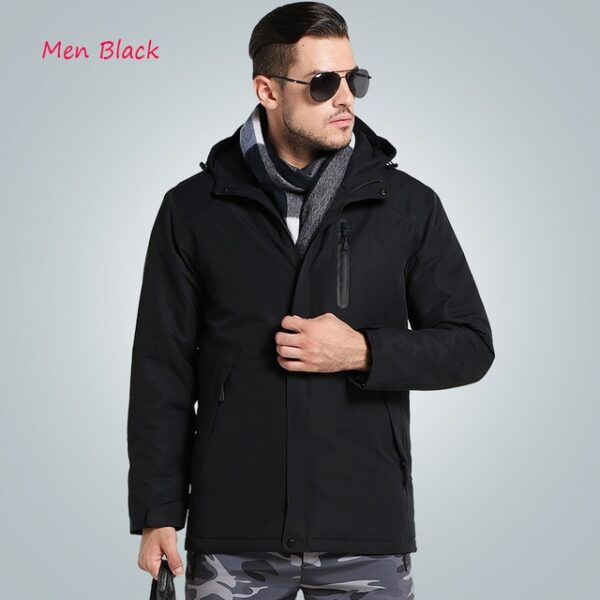 Men Women Winter Thick USB Heating Cotton Jackets Outdoor Waterproof Windbreaker Hiking Camping Trekking Climbing