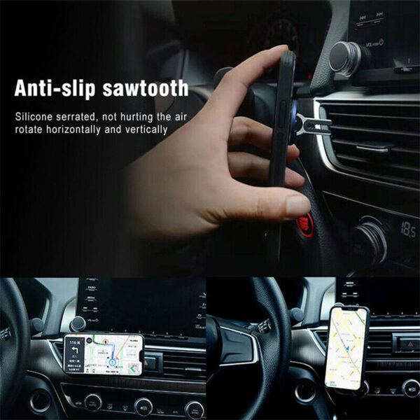 Multipurpose Mobile Phone Holder 360 Degree Car Air Vent Grip Mount Stand Rotation Magnetic Finger Ring 2