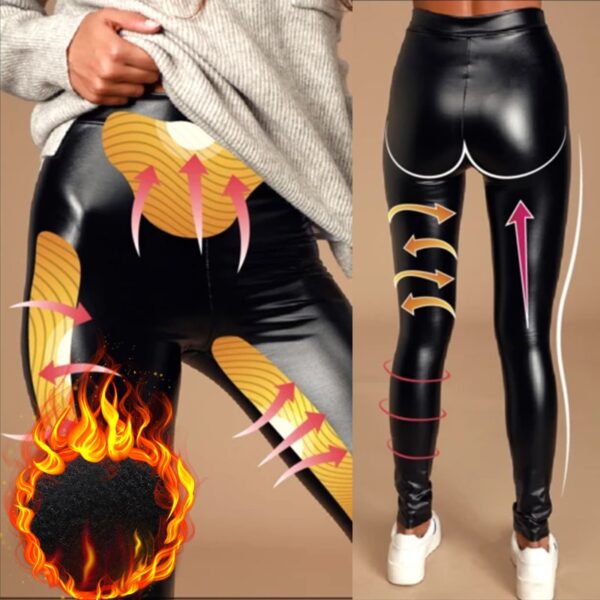 Новае прыбыццё Stretch Fit Чорныя летнія PU скураныя фарбавальнікі з высокай таліяй Штаны для жанчын Восень