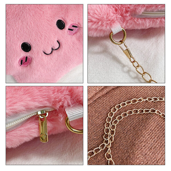 New Fashion Cute Cartoon Small Fresh Soft Plush Stars Shoulder Bag Student Plush Slung Girl Bag 4