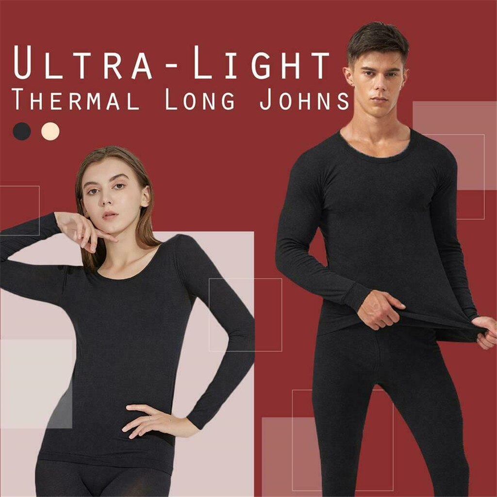 Thermal Sets JIEHED Thermal Underwear Women Men Winter Warm Clothes Seamless Elastic Thermal Inner Wear Underwear Set,V-Neck Mens Thermal Sets,Long Sleeve Top & Long Set 