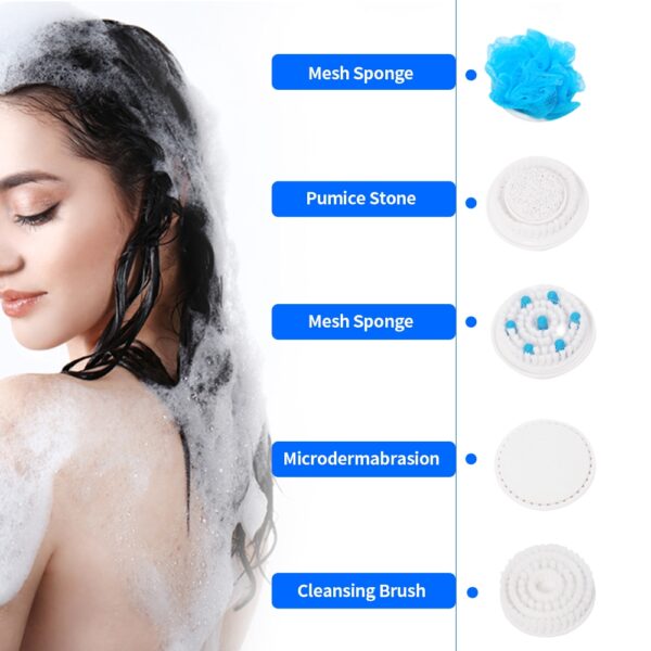 New spin spa multi functional long handle rubbing back bath scrubber waterproof electric massage bath brush 1