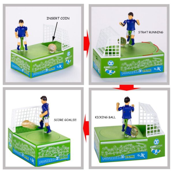 Novelty gift cartoon football savings pot electric piggy bank Soccer Player Goal Kicking Coin Bank Football 4