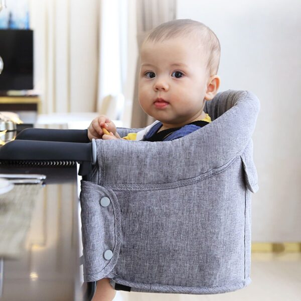 Portable Baby Highchair Foldable Feeding Chair Seat Booster Safety Belt Dinning Hook on Chair Harness Lunch 1