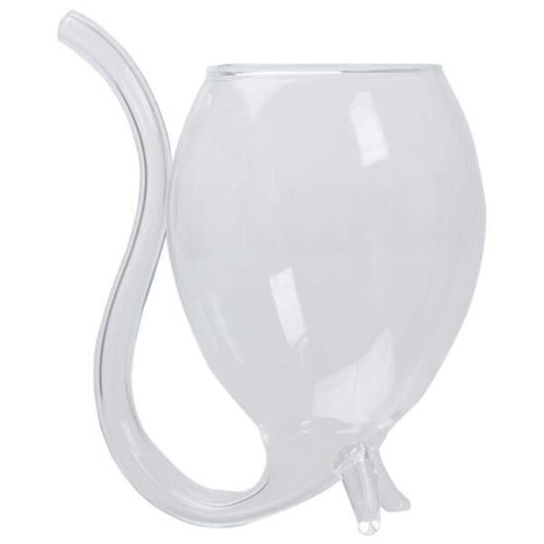 Wine Whiskey Glass Heat Resistant Glass Sucking Juice Milk Cup Tea Wine Cup With Drinking Tube 8