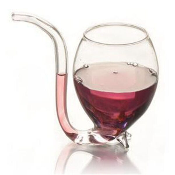 Wine Whiskey Glass Heat Resistant Glass Sucking Juice Milk Cup Tea Wine Cup With Drinking Tube 9