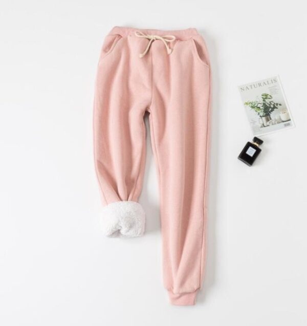 Women Pants Solid Elastic Waist Thick Harem Pants 2019 Winter Korean version New Lambskin Cashmere Warm 5.jpg 640x640 5