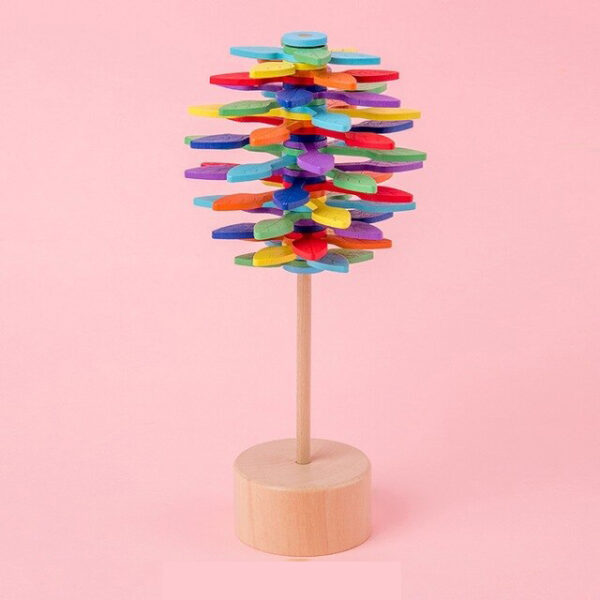 Wood Leaves Spinning Lollipop Rotary Relief Bar Toys Magic Stress Relief Toy for Adults Children Gift 4.jpg 640x640 4