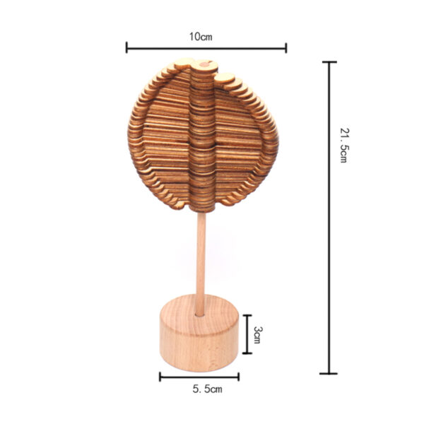 Wood Leaves Spinning Lollipop Rotary Relief Bar Toys Magic Stress Relief Toy for Adults Children Gift 5