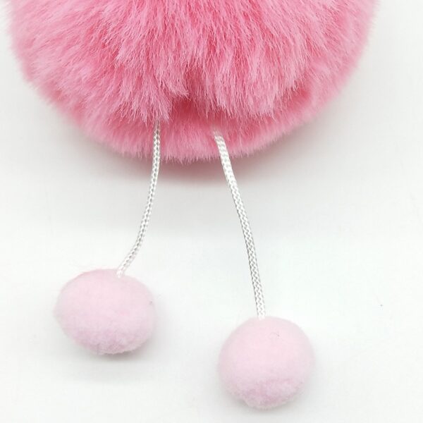 ZOEBER Rabbit Fur Ball Key Chain Hands Sleeping Baby Doll Keychain Pompom Car Keyring Women Holder 5