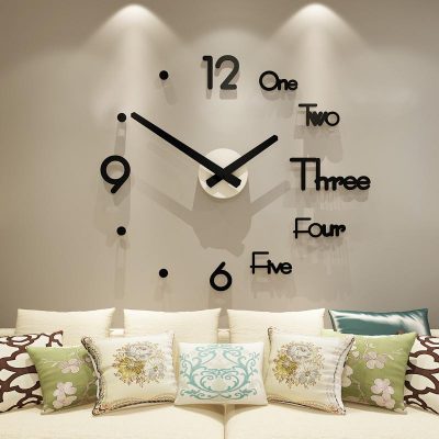 DIY Large Silent Wall Clock 3D Wall Sticker, DIY Large Silent Wall Clock 3D Wall Sticker