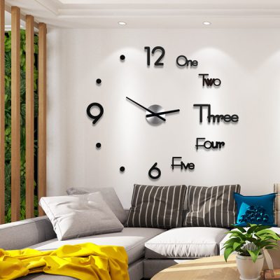 DIY Large Silent Wall Clock 3D Wall Sticker, DIY Large Silent Wall Clock 3D Wall Sticker