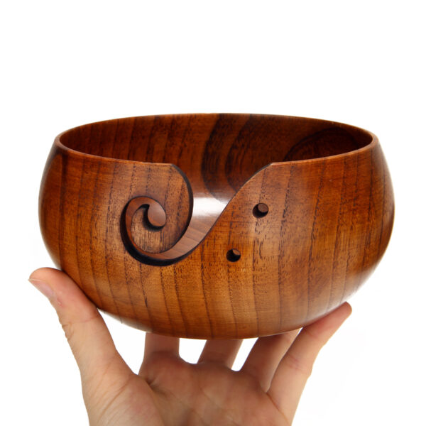 14 16CM Handmade Yarn Wooden Bowl Knitting Crochet Storage Bowls Knitting Needle Storage Holder for Home 1