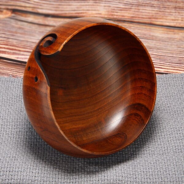 14 16CM Handmade Yarn Wooden Bowl Knitting Crochet Storage Bowls Knitting Needle Storage Holder for Home 2