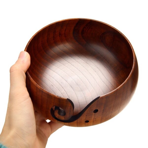 14 16CM Handmade Yarn Wooden Bowl Knitting Crochet Storage Bowls Knitting Needle Storage Holder for Home 5