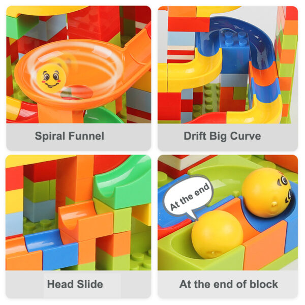 165 330PCS Marble Race Run Maze Ball Track Building Blocks Plastic Construction Tunnel Slide Blocks Toys 3