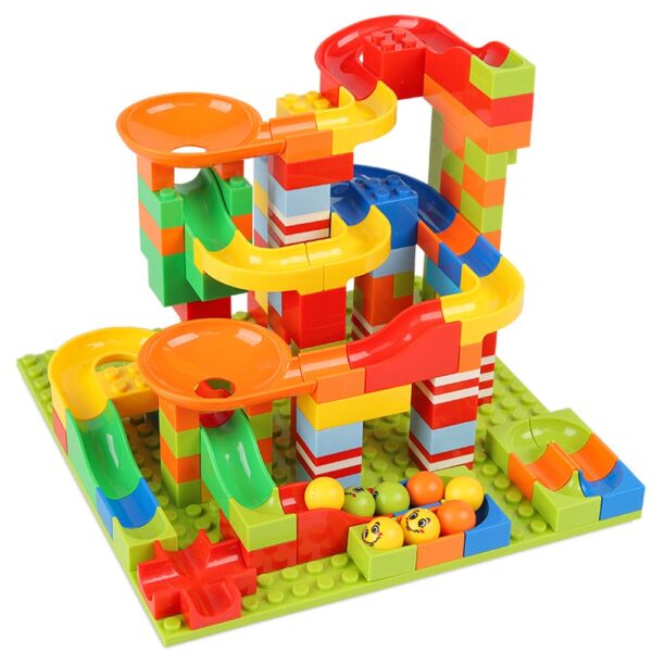 165 330PCS Marble Race Run Maze Ball Track Building Blocks Plastic Construction Tunnel Slide Blocks Toys