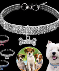 1Pcs Rhinestone Dog Collar and Leash Soft Bow for Doggie Puppy Cat Small Pet Harness Collars 1
