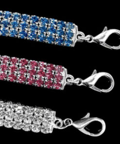 1Pcs Rhinestone Dog Collar and Leash Soft Bow for Doggie Puppy Cat Small Pet Harness Collars 2