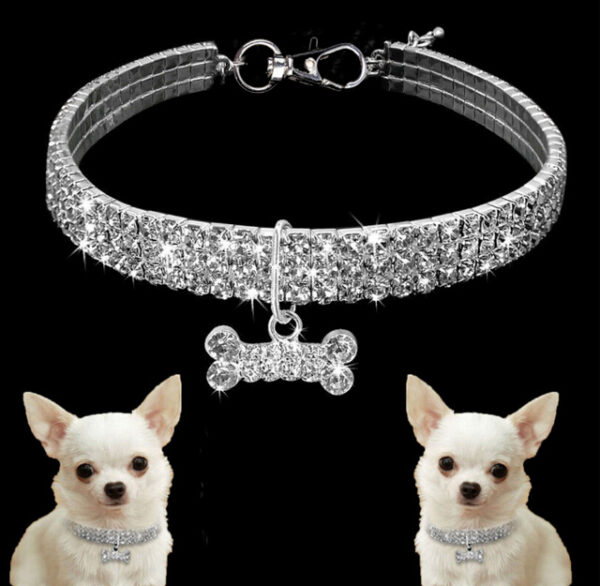 1Pcs Rhinestone Dog Collar and Leash Soft Bow for Doggie Puppy Cat Small Pet Harness