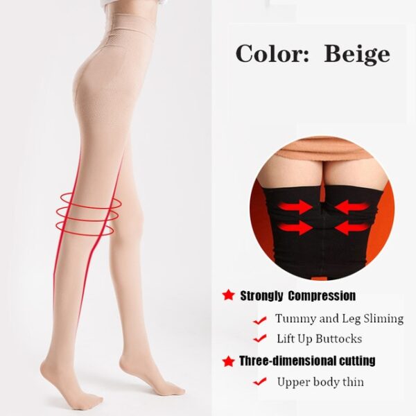 2 Size Down Compression Pantyhose Women Tights Lift Up Buttocks Legs Shaper Sliming Pantyhoses