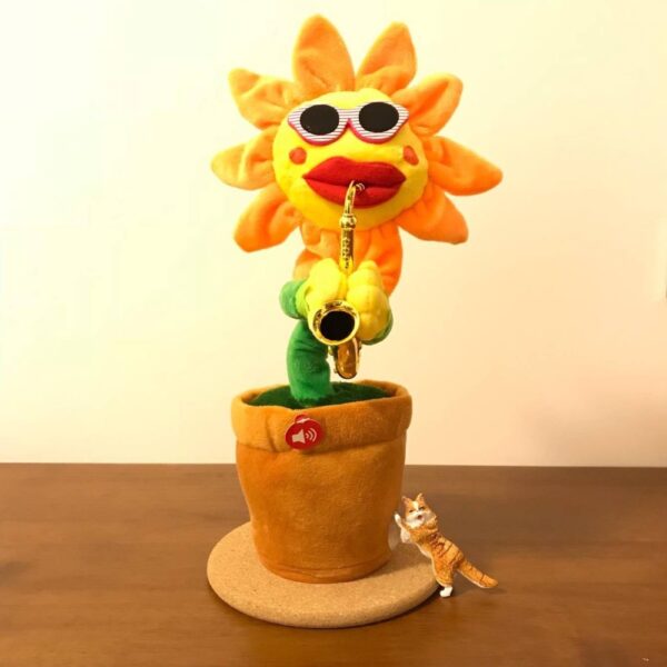 2019 Newest Saxophone Dancing And Singing Flower Enchanting Sunflower Soft Stuffed Plush Toys Funny Electric Toys 3