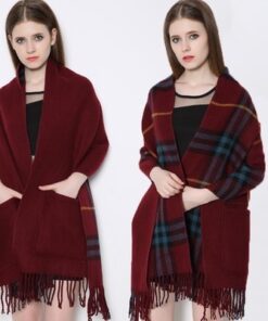 2019 Trendy Cashmere Plaid Scarf With Pocket Women Warm Winter Scarves Shawls Blanket Scarf Bufandas Invierno 3.jpg 640x640 3
