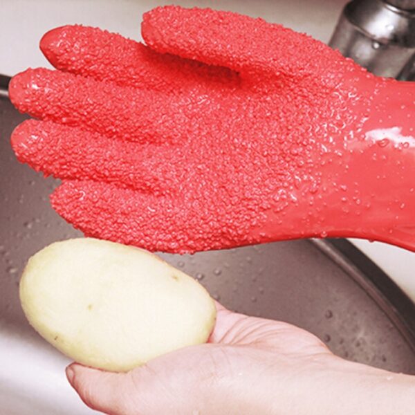 2Pcs Pair Creative Peeled Potato Cleaning Gloves Kitchen Vegetable Rub Fruits Skin Scraping Fish Scale Non 1