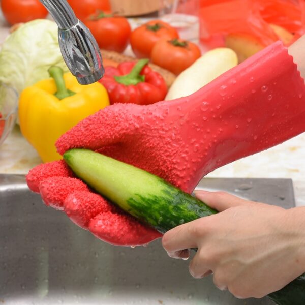 2Pcs Pair Creative Peeled Potato Cleaning Gloves Kitchen Vegetable Rub Fruits Skin Scraping Fish Scale Non 3