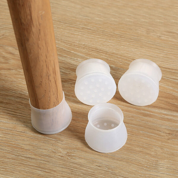 4PCS tebur kujera ƙafar ƙafa yana rufe bene Silicone Cap Pad Furniture Tebur Kafaffen Kariyar bene