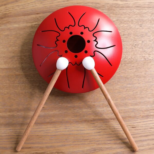 5 Inch Tongue Drum Mini 7 Tone Steel Tongue Drum C Key Hand Pan Drum with 5